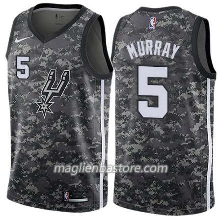 Maglia NBA San Antonio Spurs Dejounte Murray 5 Nike City Edition Nero Swingman - Uomo